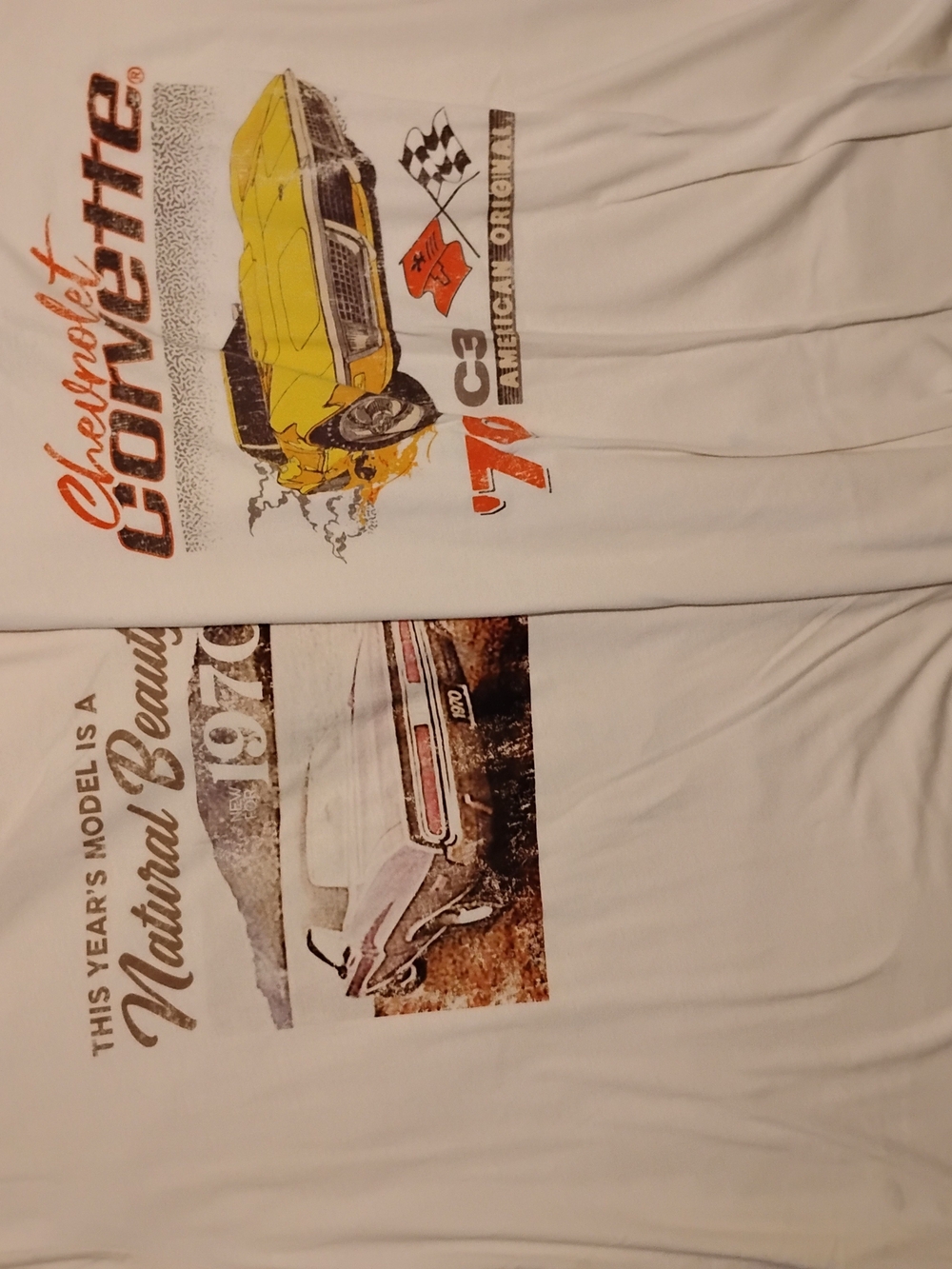 Maurices Cream Short Sleeve Tees with Car Graphic